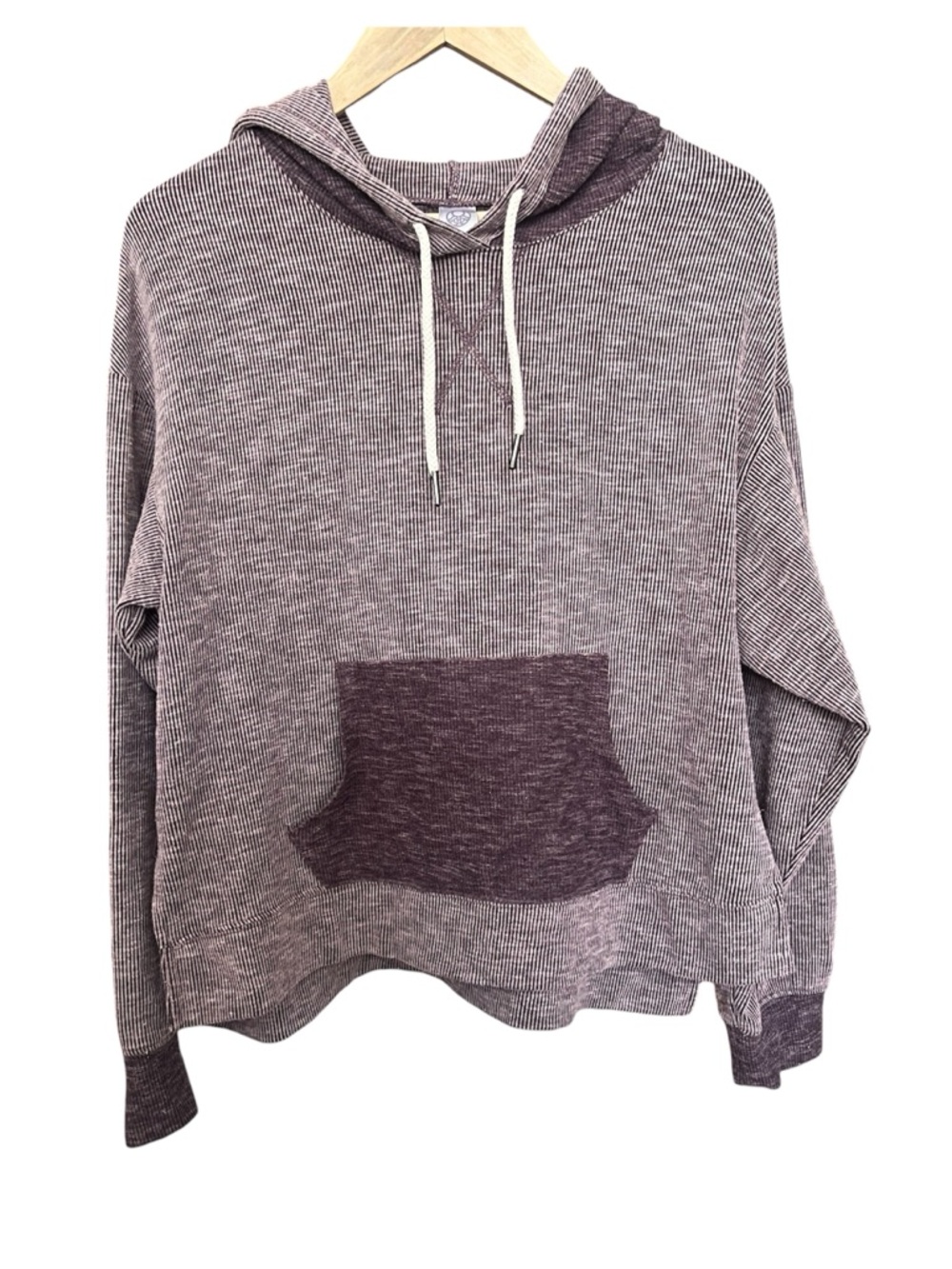 Te Verde Ribbed Hoodie In Mauve - Size L